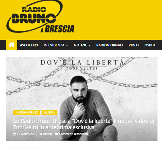 Anteprima esclusiva video del 5 Febbraio 2021  su Radio Bruno (Brescia)  https://www.radiobrunobrescia.it/2021/02/05/in-anteprima-esclusiva-su-radio-